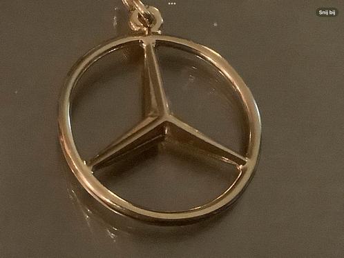 Vintage gouden Kettinghanger hanger Mercedes logo 14 karaat, Sieraden, Tassen en Uiterlijk, Kettinghangers, Zo goed als nieuw