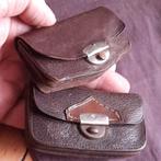 Twee Antieke Leren Beursjes Saffiano Leer, Verzenden, Gebruikt, Bruin, Leer