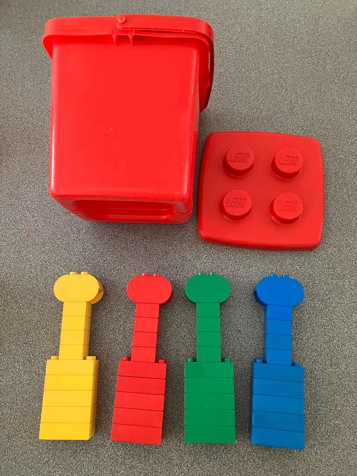 Vintage Lego Emmer met Grote Duplo Stenen, Kinderen en Baby's, Speelgoed | Duplo en Lego, Gebruikt, Duplo, Losse stenen, Ophalen of Verzenden