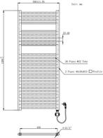 ELEKTRISCHE HANDDOEK RADIATOR MET WIFI LYDIA 120X50 543 watt, Wit, Nieuw, Minder dan 100 cm, 50 tot 100 cm