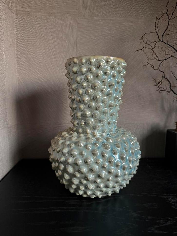 Luxe Vaas met Dots - Mint Kleur, Huis en Inrichting, Woonaccessoires | Vazen, Zo goed als nieuw, Overige kleuren, Minder dan 50 cm