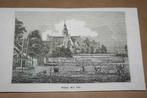 Antieke gravure - Dorpsgezicht & weide met vee - 1841 !!, Ophalen of Verzenden