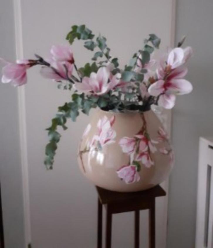 Handbeschilderde glazen vaas "MAGNOLIA" van RIXSA-ART, Huis en Inrichting, Woonaccessoires | Vazen, Nieuw, Overige kleuren, Minder dan 50 cm