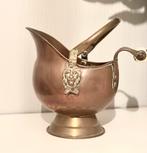 Antieke koperen kolenemmer met leeuwenkop, Antiek en Kunst, Ophalen of Verzenden