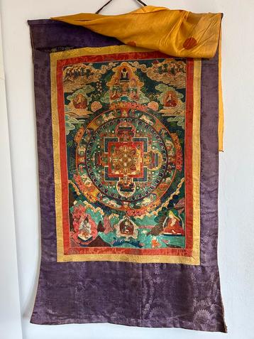 Originele handgeschilderde Tibetaansa mandala thanka beschikbaar voor biedingen