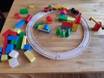 Houten treinset met blokken, Kinderen en Baby's, Speelgoed | Houten speelgoed, Ophalen of Verzenden, Gebruikt, Overige typen