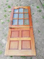 221hx88br Deur in 2 delen, bijzonder ge-etst glas incl klink, Ophalen