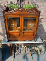 Antieke Houten rookers sigaren kastje met Glas, Antiek en Kunst, Ophalen of Verzenden