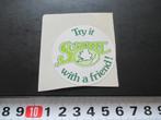 sticker engeland somerset try it with a friend, Verzamelen, Stickers, Ophalen, Zo goed als nieuw, Bedrijf of Vereniging