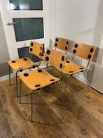 4 mooie vintage Annette van Citters Bubbles Lande stoelen, Huis en Inrichting, Stoelen, Ophalen of Verzenden, Vier, Metaal, Gebruikt