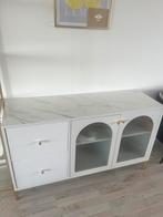 Wit/goud dressior met marmer look blad, Huis en Inrichting, Kasten | Dressoirs, Ophalen, Gebruikt, 50 tot 100 cm, 25 tot 50 cm