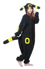 Umbreon onesie 128-134 Pak Kostuum Zwart Rood Geel *defect, Ophalen of Verzenden, Zo goed als nieuw, 122 t/m 128, Jongen of Meisje
