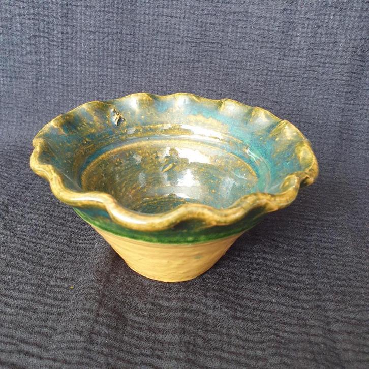 Vintage aardewerk steengoed kom met druppelglazuur, Antiek en Kunst, Antiek | Keramiek en Aardewerk, Ophalen of Verzenden