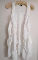 SUPER LEUK en TRENDY wit mouwloos vest/tuniek met ruches M, Kleding | Dames, Maat 38/40 (M), H&M, Wit, Nieuw