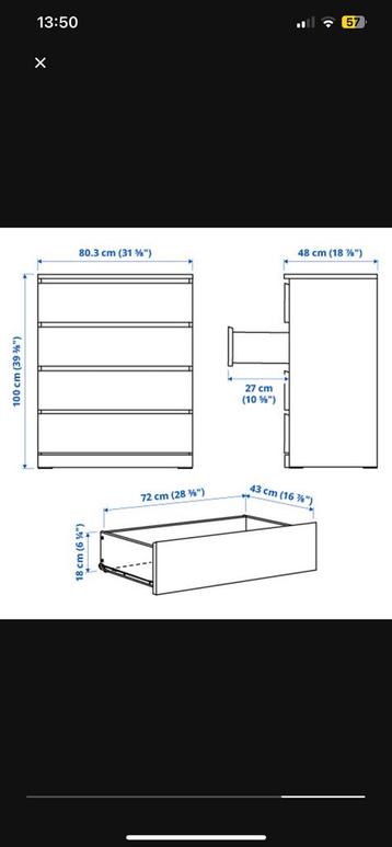 Ikea malm kast/ commode - afbeelding 3