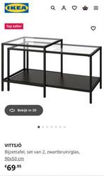 Salontafel ikea vittsjo zwart, Ophalen, Gebruikt, 25 tot 50 cm, Rechthoekig