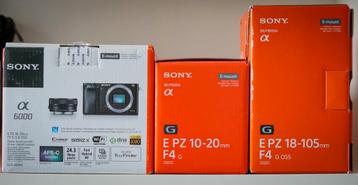 Sony a6000 + Sony E 10-20mm F4 G + Sony E 18-105mm F4  G OSS beschikbaar voor biedingen