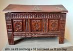 Antieke miniatuur dekenkist fraai bewerkt sierlijk beslag, Huis en Inrichting, Ophalen of Verzenden, Gebruikt, 50 tot 100 cm, Minder dan 50 cm
