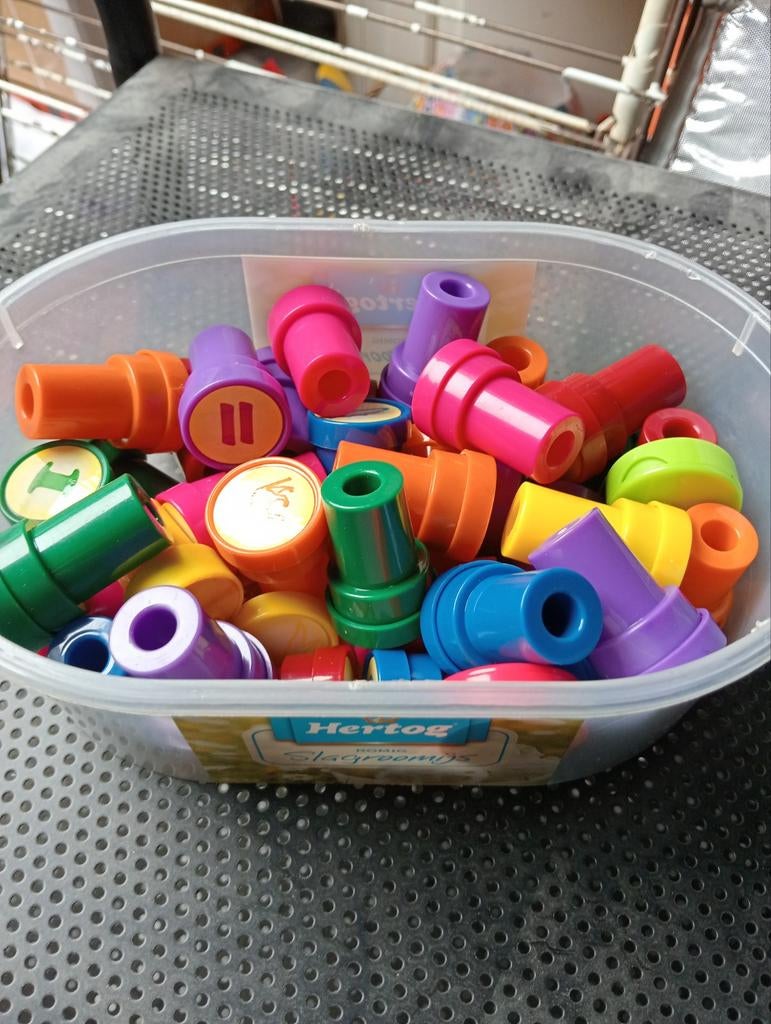 Bakje met stempels, Ophalen of Verzenden, Gebruikt, Overige typen