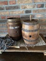 Brocante oude houten wijnvat/ton, klein formaat, Antiek en Kunst, Curiosa en Brocante, Ophalen of Verzenden