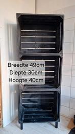 Fruitkisten zwart hout, Huis en Inrichting, Woonaccessoires | Kisten, Minder dan 50 cm, Minder dan 50 cm, Ophalen of Verzenden