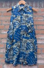 REAL VINTAGE 80's 90's Blauwe mouwloze blouse One Size, Vintage, Ophalen of Verzenden, Zo goed als nieuw