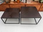 Salontafel set hout met metaal, Ophalen, Gebruikt, 50 tot 100 cm, Metaal