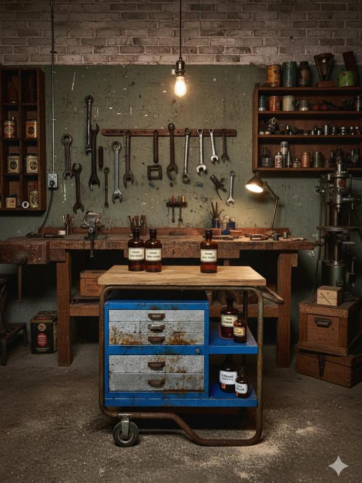 Vintage gereedschapskarretje jungk, Antiek en Kunst, Curiosa en Brocante, Ophalen