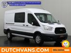 Ford Transit 2.0TDCi 130PK L3H2 Dubbele Cabine 7-Persoons |, Auto's, Gebruikt, Wit, Leder, Ford