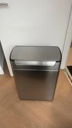 Simplehuman prullenbak rvs 2x 24L, 50 tot 75 cm, 40 liter of meer, Ophalen of Verzenden, Zo goed als nieuw
