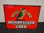 Woodpecker Cider reclamebord, Verzamelen, Ophalen of Verzenden, Nieuw, Reclamebord, Plaat of Schild, Overige merken
