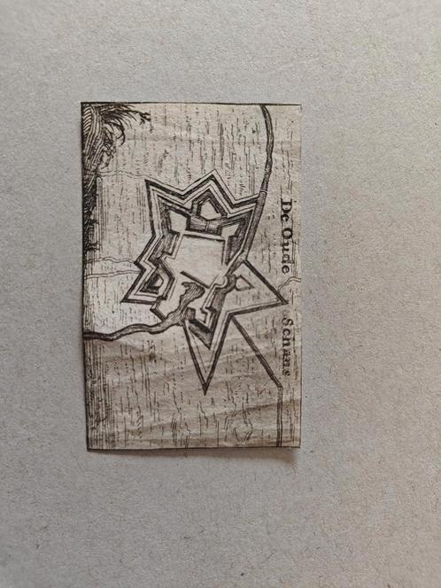 Zeldzame mini gravure Oudeschans - authentiek 340jr oud!, Antiek en Kunst, Kunst | Etsen en Gravures, Ophalen of Verzenden