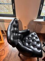 Chesterfield Lounge Stoel, Ophalen, Zwart, Chesterfield, Leer