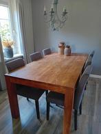 Massief teakhouten eettafel + salontafel, Huis en Inrichting, Tafels | Eettafels, Ophalen, Gebruikt, Teakhout, 50 tot 100 cm
