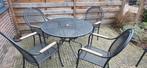 Tuinset, tafel + 4 stoelen, Ophalen, 4 zitplaatsen, Gebruikt, Aluminium