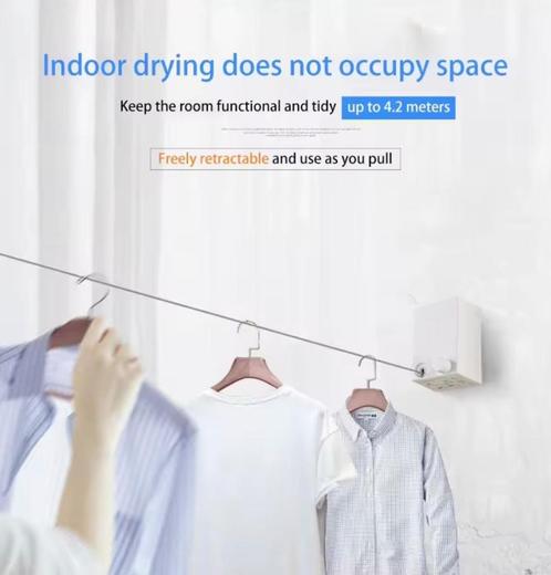 Invisible Clothesline Punch-free Home Balcony Wall-mounted D, Huis en Inrichting, Keuken | Keukenbenodigdheden, Ophalen of Verzenden