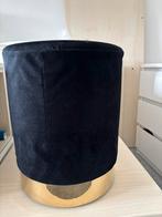 Zwarte fluwelen / velvet poef, Ophalen, Minder dan 50 cm, Rond, Minder dan 50 cm