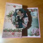 Kerstkaart brocante dame, Ophalen of Verzenden, Zo goed als nieuw, Overige thema's