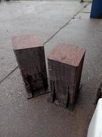 2 stuks circulaire hardhouten/ Azobé palen, Ophalen, Gebruikt, Hout