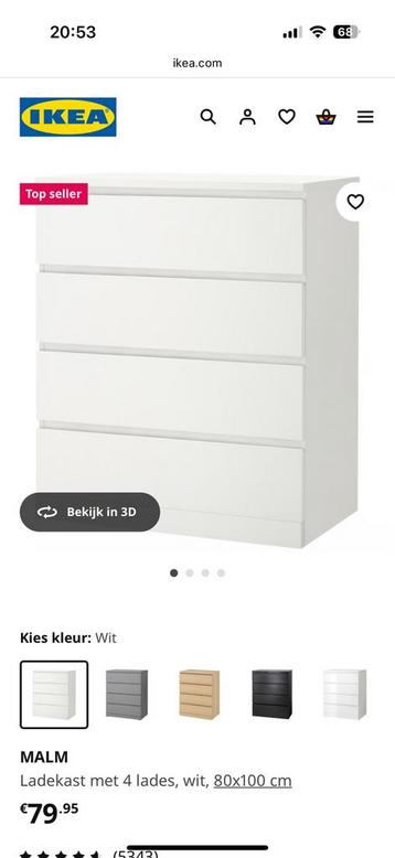 3 x malm mat wit beschikbaar voor biedingen