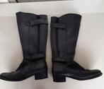 Dames laarzen leer mat zwart maat 38, Hoge laarzen, Zwart, Ophalen of Verzenden, Gedragen