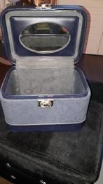 Beatycase, Sieraden, Tassen en Uiterlijk, Gebruikt, Blauw, Ophalen of Verzenden, Met spiegeltje(s)