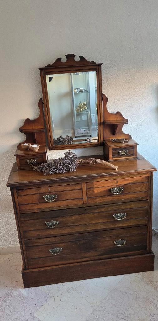 Art Deco / Art Nouveau spiegel- en ladekast, Huis en Inrichting, Kasten | Overige, Gebruikt, Ophalen