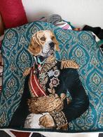 Gobelin Kussenovertrek Hond Koning € 17,50, Ophalen of Verzenden, Nieuw, Groen, Vierkant