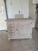 Oud brocante kastje met lades en deur, Huis en Inrichting, Kasten | Dressoirs, Ophalen, Gebruikt, 50 tot 100 cm, 25 tot 50 cm