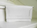 1963 VINTAGE clutch schoudertas leder, Ophalen of Verzenden, Wit, Zo goed als nieuw