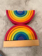 Grimm's Regenboog Stapeltoren - Houten Speelgoed, Ophalen, Zo goed als nieuw, Rij- of Hobbelspeelgoed