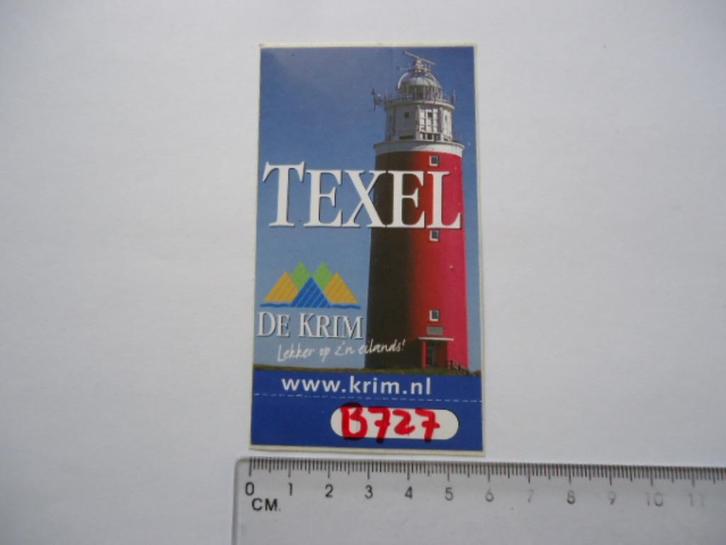 sticker TEXEL DE KRIM vuurtoren camping vakantie waddenzee, Verzamelen, Stickers, Zo goed als nieuw, Bedrijf of Vereniging, Verzenden
