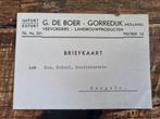 Briefkaart G. De Boer Gorredijk veevoeders 1941, Verzamelen, Ophalen of Verzenden, 1940 tot 1960