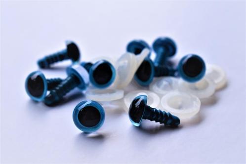 Veiligheidsoogjes, zwart met blauw, diverse maten, Hobby en Vrije tijd, Breien en Haken, Nieuw, Breien of Haken, Overige typen